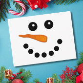 Cute Winter Snowman Face Festive Feestdagen Cartoo Briefkaart