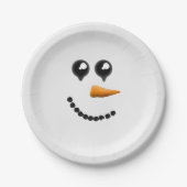 Cute Winter Snowman Face Papieren Bordje (Voorkant)