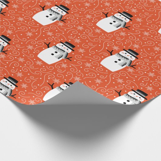 Cute Winter Snowman-kerstinpakpapier Cadeaupapier (Hoek)