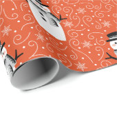 Cute Winter Snowman-kerstinpakpapier Cadeaupapier (Rol Hoek)