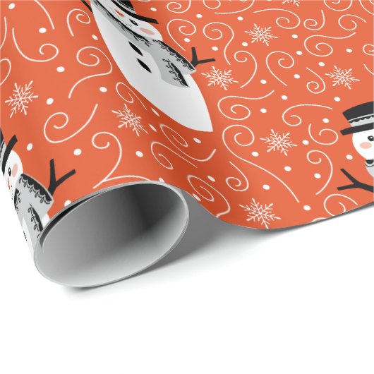 Cute Winter Snowman-kerstinpakpapier Cadeaupapier (Rol Hoek)