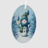 Cute Winter Snowman Ornament (voorkant)
