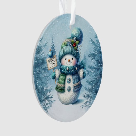 Cute Winter Snowman Ornament (voorkant)