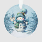 Cute Winter Snowman Ornament (voorkant)