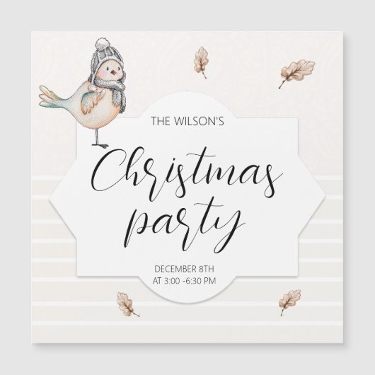 Cute Winter Sparrow Waterverf Illustratie (Voorkant)