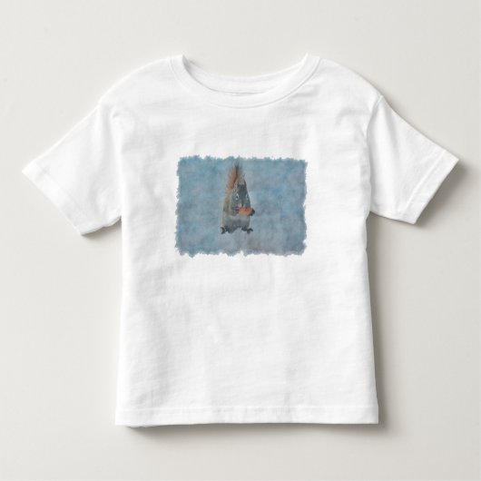 Cute Winter Squirrel met een pinda Kinder Shirts (Voorkant)