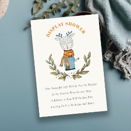 Cute Winter Sweater Reindeer Display Baby shower Informatiekaartje