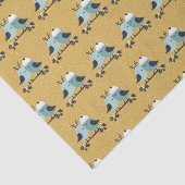 Cute Winter Tortelduifjes Illustrated Pattern Tissuepapier (Detail)