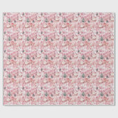 Cute Winter Town Modern Pink Christmas Cadeaupapier (Vlak)