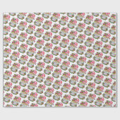 Cute Winter Waterverf Kerstmis Garden Gnome Cadeaupapier (Vlak)