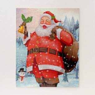 Cute Winter Waterverf Santa Claus Snowman Legpuzzel