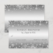 Cute winter Wedding RSVP Card Kaartje (Voorkant / Achterkant)