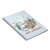 Cute Winter Woodland Animals Journal Notitieboek (Rechterzijde)