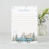 Cute Winter Woodland Birthday Time Capsule Card Bedankkaart (Staand voorkant)