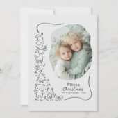 Cute Winter Woodland Christmas Greeting Photo Card Feestdagenkaart (Voorkant)