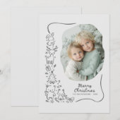 Cute Winter Woodland Christmas Greeting Photo Card Feestdagenkaart (Voorkant / Achterkant)