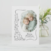 Cute Winter Woodland Christmas Greeting Photo Card Feestdagenkaart (Staand voorkant)