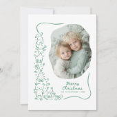 Cute Winter Woodland Christmas Greeting Photo Feestdagenkaart (Voorkant)