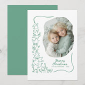 Cute Winter Woodland Christmas Greeting Photo Feestdagenkaart (Voorkant / Achterkant)
