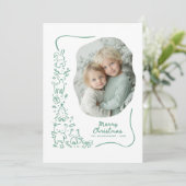 Cute Winter Woodland Christmas Greeting Photo Feestdagenkaart (Staand voorkant)
