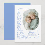 Cute Winter Woodland Christmas Greeting Photo Feestdagenkaart (Voorkant / Achterkant)