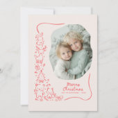 Cute Winter Woodland Christmas Greeting Photo Feestdagenkaart (Voorkant)