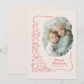 Cute Winter Woodland Christmas Greeting Photo Feestdagenkaart (Voorkant / Achterkant)
