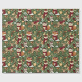 Cute Winter Woodland Friends – Holiday Animal (7) Cadeaupapier (Vlak)