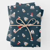 Cute Winter Wool Pet & Glove pattern Inpakpapier Vel (In situ)