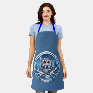 Cute Winteruilornament Schort