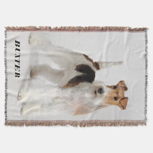 Cute Wire Fox Terrier Dog Photo Deken (Voorkant)