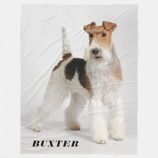 Cute Wire Fox Terrier Dog Photo Fleece Deken (Voorkant)