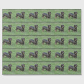 Cute Wire Haire Dachshund Cadeaupapier (Vlak)