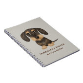 Cute Wirehaered Dachshund Cartoon Dog Notitieboek (Rechterzijde)