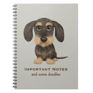 Cute Wirehaered Dachshund Cartoon Dog Notitieboek