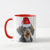 Cute Wirehair Dachshund Lover Christmas Holiday Mok (Links)