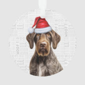 Cute Wirehair Pointer Dog Holiday Christmas Photo Ornament (achterkant)