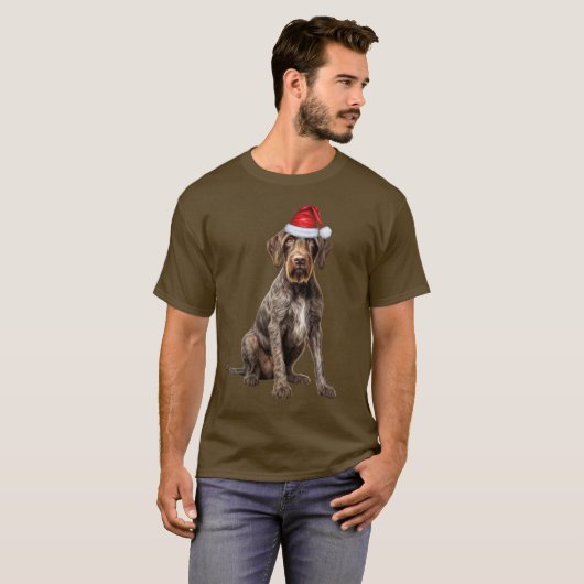 Cute Wirehaired Pointer Dog Lover Funny Christmas T-shirt (Voorkant volledig)