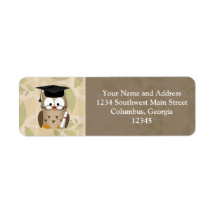Cute Wise Owl Afstuderen Etiket