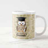 Cute Wise Owl Afstuderen Grote Koffiekop (Rechts)
