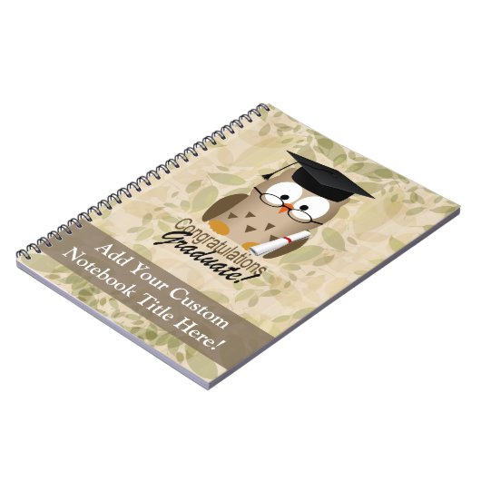 Cute Wise Owl Afstuderen Notitieboek (Linkerzijde)