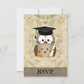 Cute Wise Owl Afstuderen RSVP Kaartje (Voorkant)