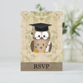 Cute Wise Owl Afstuderen RSVP Kaartje (Staand voorkant)