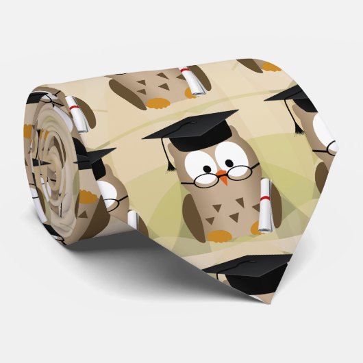 Cute Wise Owl Afstuderen Stropdas (Opgerold)