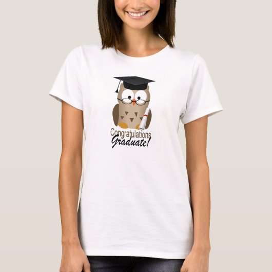 Cute Wise Owl Afstuderen T-shirt (Voorkant)