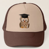 Cute Wise Owl Afstuderen Trucker Pet (Voorkant)