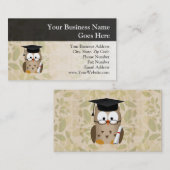 Cute Wise Owl Afstuderen Visitekaartje (Voorkant / Achterkant)