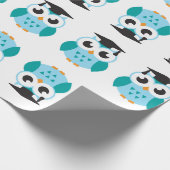 Cute wise owl cadeaupapier (Hoek)