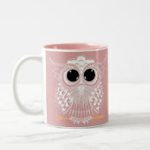 Cute Wise Owl Manadala Doodle Henna Pattern Tweekleurige Koffiemok (Links)