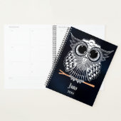 Cute Wise Owl Mandala Doodle Henna Pattern Planner (Display)